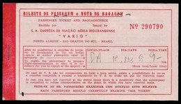 1953. BRASIL BRAZIL -VARIG FLIGHT TICKET BILHETES DE VÔO - RARE - Wereld