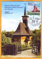 2022  Moldova  MAXICARD The Old Wood Church ”Dormition Of The Mother Of God” From Chișinău. 380 Years. - Christianity
