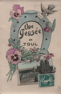 CPA Une Pensée De Toul - Carte Fantaisie Et Vues - Fer à Cheval Et Pensées - Toul