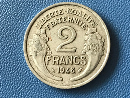 Münze Münzen Umlaufmünze Frankreich 2 Francs 1948 Ohne Münzzeichen - 2 Francs