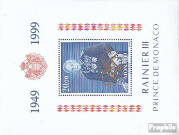 Monaco Block77 (kompl.Ausg.) Postfrisch 1999 Regentschaft Fürst Rainier III. - Neufs