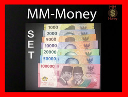 INDONESIA  1.000 To 100.000 Rupiah  2022  Set 7 Notes  P.  162 To 168    UNC - Indonésie