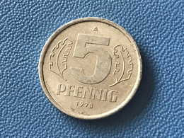 Münze Münzen Umlaufmünze Deutschland DDR 5 Pfennig 1978 - 5 Pfennig