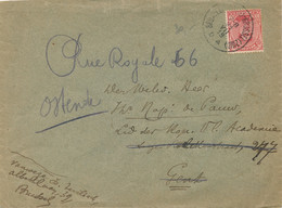 ENVELOPPE 19  BRUSSEL ZUID NAAR (GENT )  OSTENDE      2 SCANS - Fortune Cancels (1919)