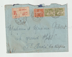 5544 Enveloppe Recommandé Registered 1935 Nice Wilson Saint-André-les-Alpes Gibert Vignette Type Paix 75c - 1877-1920: Periodo Semi Moderno