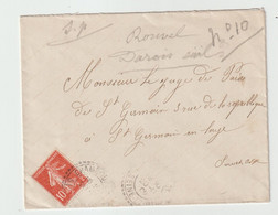 5545 Enveloppe 1909 Chambourcy Pour Saint Germain En Laye Rouvel Darois - 1877-1920: Periodo Semi Moderno