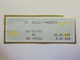 Timbre De Distributeur - Lisa - Avions En Papier - Chilly-Mazarin - 2001 - France - 2000 Type « Avions En Papier »