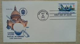 1995 USA FDC COVER WITH STAMP 150TH ANNIVERSARY UNITED STATES NAVAL ACADEMY - Cartas