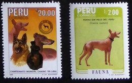 Peru/Pérou  1986-88  YT N°PE 843,87 Chiens (2 Val)  - N** - Peru