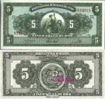Peru Pick-Nr: 83a (18.11.1966) Bankfrisch 1966 5 Soles De Oro - Peru