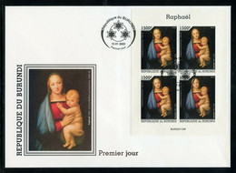 Burundi 2022, Art, Raphael III, Horse, 4val In BF In FDC - FDC