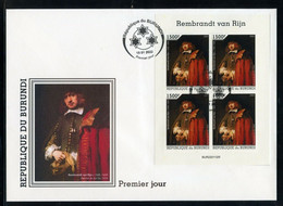Burundi 2022, Art, Rembrandt III, 4val In BF In FDC - FDC