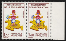 France N°2202a Tenant à Normal, Variété "Chiffre 7 Vert Manquant", Neuf ** - Unused Stamps