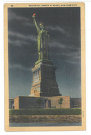 BR483 New York City Statue Of Liberty At Night Non Viaggiata - Estatua De La Libertad