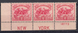 Etats Unis 1926 Yvert 269 ** Neuf Sans Charniere Bande De Trois. 150eme Anniversaire De La Bataille De White Plaine - Unused Stamps