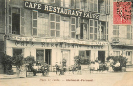 Clermont Ferrand * 1906 * Devanture Du Café Restaurant FAURE , Place De Jaude * Commerce - Clermont Ferrand