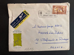 LETTRE Par Avion Pour FRANCE TP 130 K OBL.MEC.28 XI 1965 BEYOGLU + HOTEL BULVAR PALACE ANKARA - Lettres & Documents