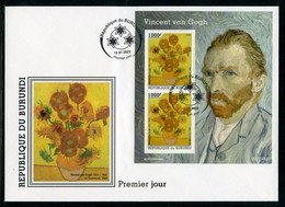 Burundi 2022, Art, Van Gogh, 2 Val BF In FDC - FDC