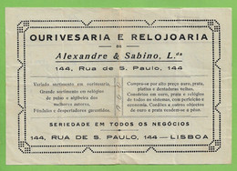 Lisboa - Factura Da Ourivesaria E Relojoaria De "Alexandre & Sabino", 1947 - Portugal - Portugal