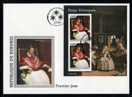 Burundi 2022, Art, Velasquez III, 2val In BF In FDC - Paintings