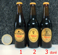 Mignonnette - IRLANDE Bière GUINNESS Bouteille Miniature 8.5cm (verre + Capsule) N°1 Sur La Photo à Gauche - Miniaturflaschen