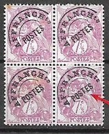 France  Bloc De 4 Timbres Préoblitéré N° 42b Sans Gomme Variété - Gebraucht