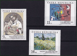 1993 Tschechische Republik Mi: 26+27+29** Srahovska Madona, Joan Miro, Vincent Van Gogh - Unused Stamps