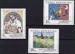 1993 Tschechische Republik Mi: 26+27+29** Srahovska Madona, Joan Miro, Vincent Van Gogh - Ungebraucht