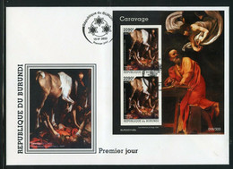 Burundi 2022, Art, Caravaggio, Horse, 2val In BF In FDC - Schilderijen