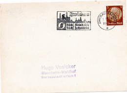 54740 - Deutsches Reich - 1938 - 3Pfg Hindenburg EF A DrucksKte ZWICKAU - ... STEINKOHLE ... ZECHENKOKS -> Mannheim - Otros & Sin Clasificación