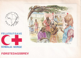 Thème Croix Rouge - Somalie - Norvège - Enveloppe - Rode Kruis