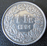 Suisse / Switzerland - Monnaie 1 Franc 1921 - Argent / Silver - Suisse