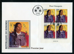 Burundi 2022, Art, Gauguin, 4val In BF In FDC - FDC