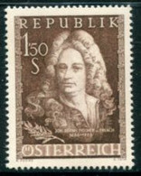 AUSTRIA 1956 Von Erlach Tercentenary MNH / **.  Michel 1028 - Nuevos