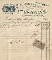 SAINT ETIENNE DE BAIGORRY-ERRECALDE-FABRIQUE DE CHOCOLAT-EXPOSITION DE BORDEAUX-USINE HYDRAULIQUE - 1800 – 1899