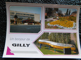 Un Bonjour De Gilly, Hôtel De Ville, Toboggan De La Piscine, Gazomètre  (P13) - Charleroi