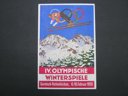 1936 , Olympiade Garmisch , Sonderkarte Mit Sonderstempel - Ete 1936: Berlin