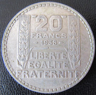 France - Monnaie 20 Francs Turin Argent 1938 - Autres & Non Classés