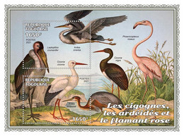 Togo 2021 Storks, Herons And The Greater Flamingo. (148b) OFFICIAL ISSUE - Fenicotteri