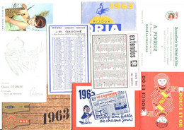1963 : 9 CALENDRIERS De POCHE De COLLECTION - Petit Format : 1961-70