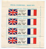 FRANCE TIMBRE DE GREVE N°23 ** SPECIAL COURRIER MAIL FROM UNITED KINGDOM COURRIER FRANCAIS EN FEUILLET DE 4  (N° Spink) - Stamps