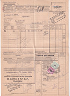 Frachtbrief Mit Eisenbahnmarken Gelaufen Von MÜNCHESTEIN Nach BISCHOFSZELL Thurgau - Bahnwesen