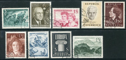 AUSTRIA 1960 Nine Commemorative Issues Used.  Michel 1074-82 - Oblitérés