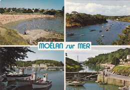 29. MOELAN SUR MER. CPSM. MULTIVUES. 4 MINI.CARTES. LA PLAGE. LES PORTS. ANNEE 1987 + TEXTE - Moëlan-sur-Mer