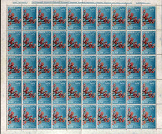 SOMALIA AFIS 1956 FIORI FLOWERS FLEURS ADENIUM SOMALENSE FLORA STELLE STARS CENT. 1c 0,01s FOGLIO DI 50 SHEET MNH - Somalia (AFIS)