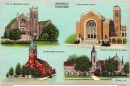 Texas Amarillo Churches Multi View Curteich - Amarillo