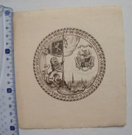 Exlibris Ex-libris Pour Paul De Meeus, 1896. Lion Bruxelles Héraldique Leopold II Belgique - Ex Libris