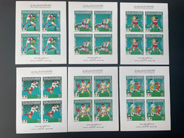 Libye Libya 1985 Mi. 1618 - 1623 Klb. Sheetlet IMPERF ND Football FIFA World Cup 1986 Mexico Mexiko Fußball Soccer - Libya