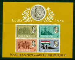 GHANA 1964 Mi BL 10** 4th Anniversary Of The Republic [LA265] - Timbres