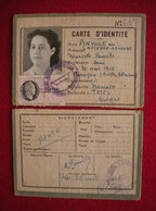 1949 Carte D'Identité Marcelle Pinville Timbre AOF 18 Francs Surchargé 16 Francs Sénégal Erinnophilie - Covers & Documents